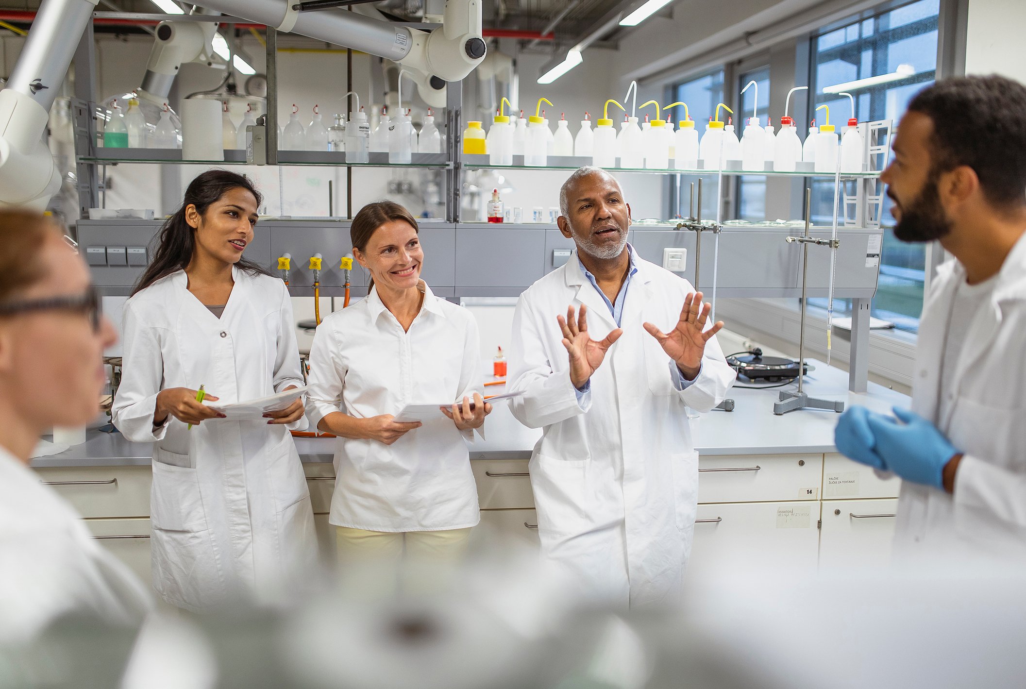 Smiling group of scientist